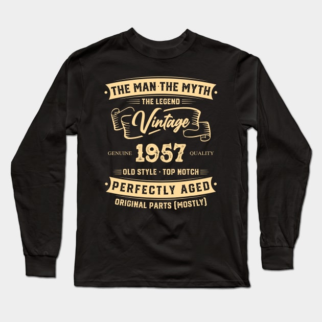 The Legend Vintage 1957 Perfectly Aged Long Sleeve T-Shirt by Hsieh Claretta Art